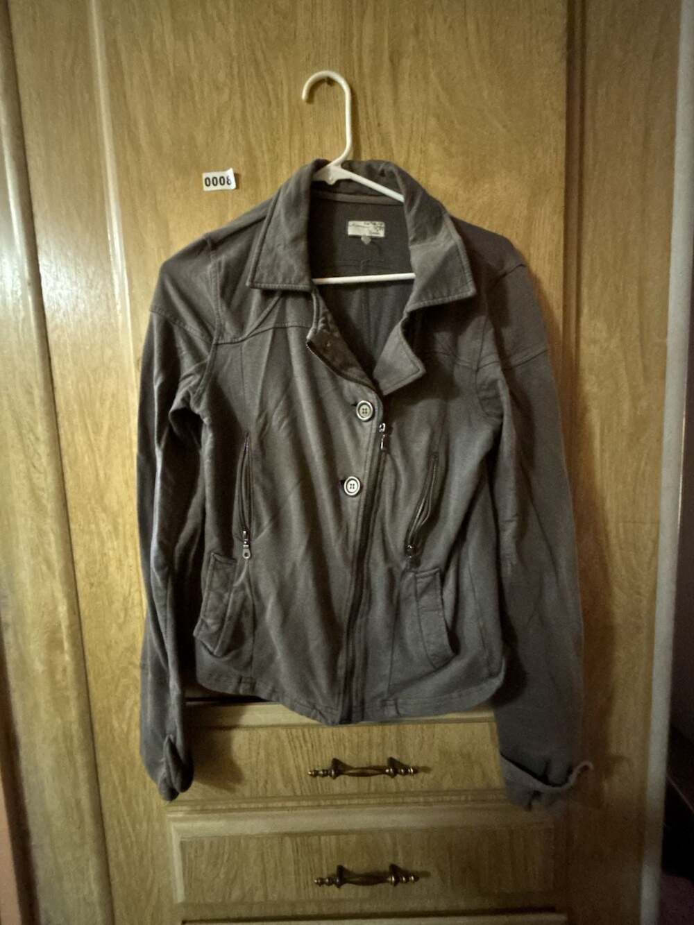 Hanna & Gracie Jacket Size M Gray Moto Utility Cotton